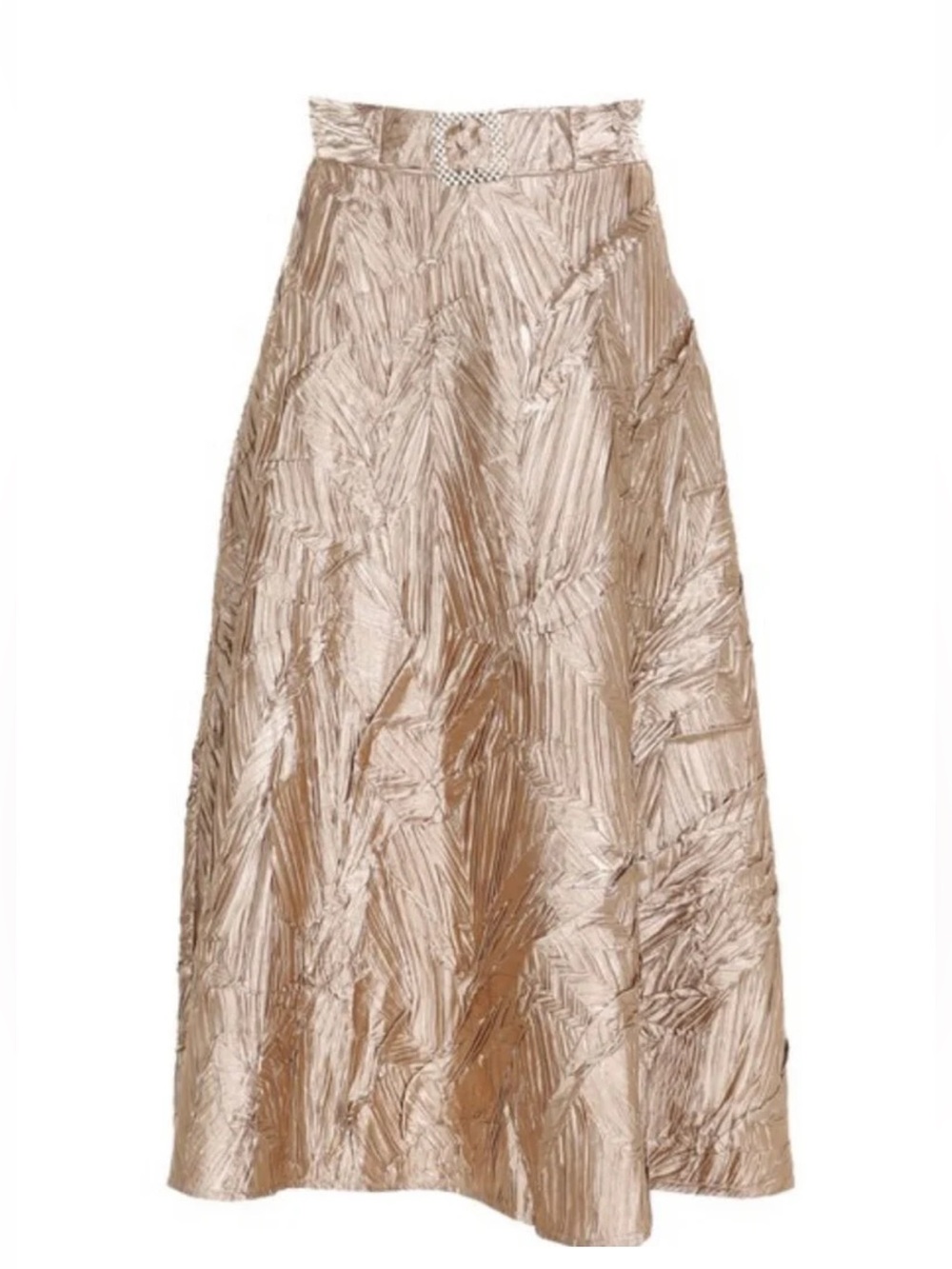 Champagne High Waist Midi Skirt